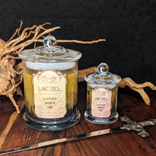 Load image into Gallery viewer, Baldur's Gate 3 Laezel candles in both large and small sizes.