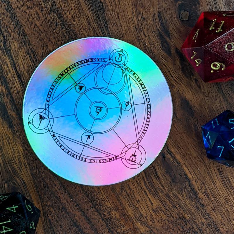 Prismatic Rune Circle Sticker - Merch - Prismatic Rune Circle Sticker - Planeshift Candles